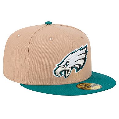 Men's New Era Tan Philadelphia Eagles Logo Main 59FIFTY Fitted Hat