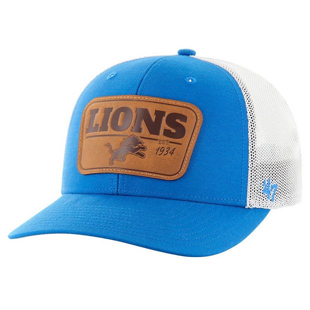 Men s 47 Blue Detroit Lions Thrash Structured Stretch Fit Hat