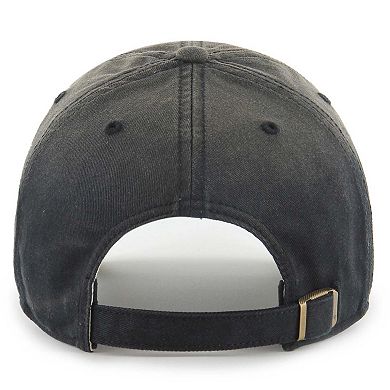 Men's '47 Black Cincinnati Bengals Dusted Relaxed Clean Up Adjustable Hat