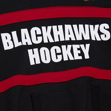 Men's Mitchell & Ness Black Chicago Blackhawks Head Coach Slogan Pullover Hoodie