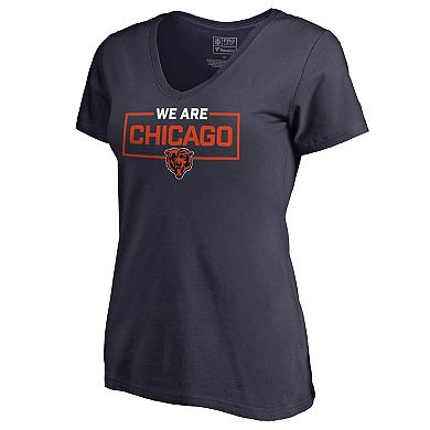 Women's Navy Chicago Bears We Are Icon V-Neck T-Shirt