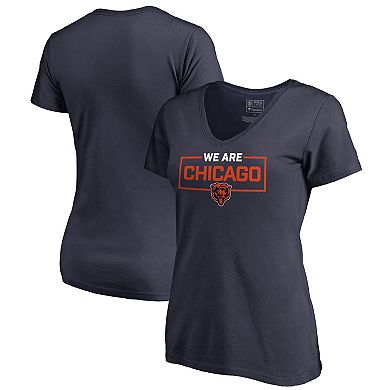 Women's Navy Chicago Bears We Are Icon V-Neck T-Shirt