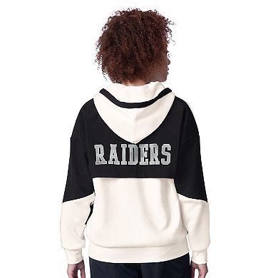 Women's Starter White Las Vegas Raiders Scrimmage Full-Zip Hoodie