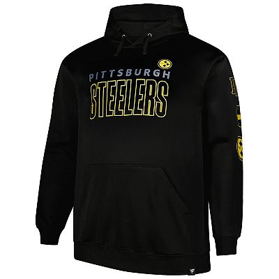 Men s Fanatics Black Pittsburgh Steelers Big Tall Fleece Pullover Hoodie
