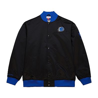 Men's Mitchell & Ness Black Orlando Magic Hardwood Classics Team OG 3.0 Lightweight Satin Full-Snap Jacket