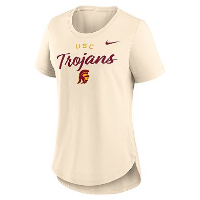 Women's Nike Tan USC Trojans Script Logo Tri-Blend T-Shirt