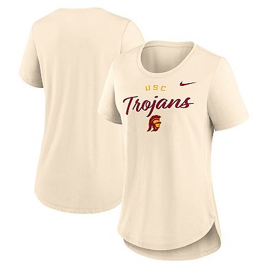 Women's Nike Tan USC Trojans Script Logo Tri-Blend T-Shirt