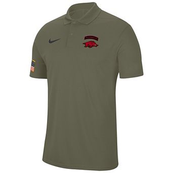 Men's Nike Olive Arkansas Razorbacks Military Appreciation Tour Performance Polo