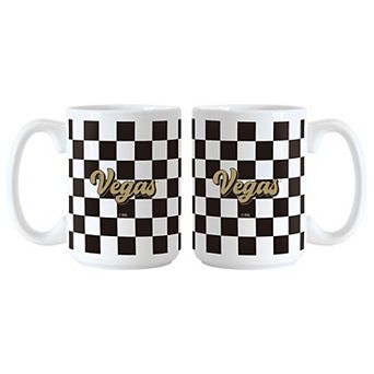 Vegas Golden Knights 2-Pack 15oz. Checkered Wordmark Mug Set