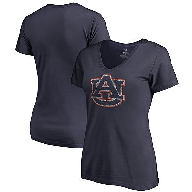 Women's Navy Auburn Tigers Static Logo V-Neck T-Shirt