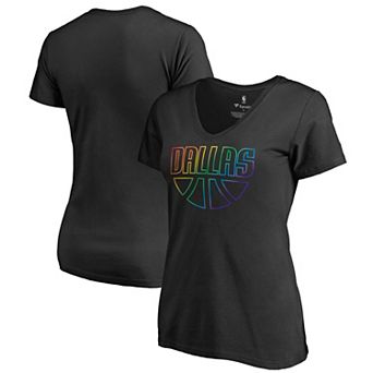 Women's Black Dallas Mavericks Team Pride Wordmark V-Neck T-Shirt