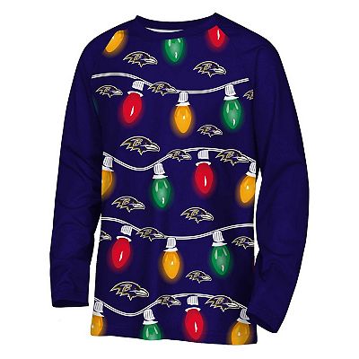 Youth Baltimore Ravens Two-Piece Garland Holiday Long Sleeve