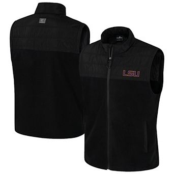 Men's Colosseum Black LSU Tigers Block The Sun Full-Zip Vest
