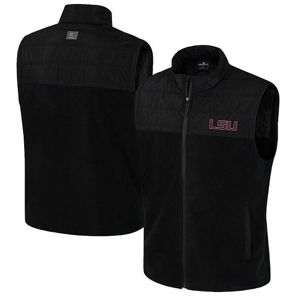 Men s Colosseum Black LSU Tigers Block The Sun Full Zip Vest