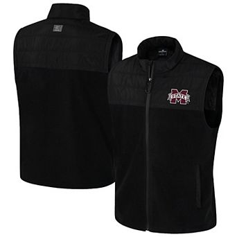 Men's Colosseum Black Mississippi State Bulldogs Block The Sun Full-Zip Vest