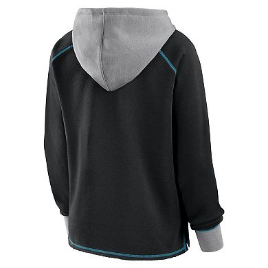 Women's Black Jacksonville Jaguars Boom Fleece Pullover V-Neck Hoodie