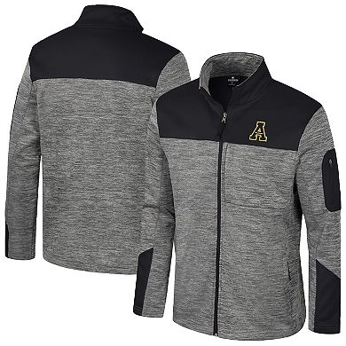 Men's Colosseum Gray/Black Appalachian State Mountaineers Guard Full-Zip Jacket