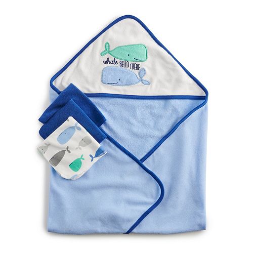 Just Born Hooded Towel & Washcloth Set