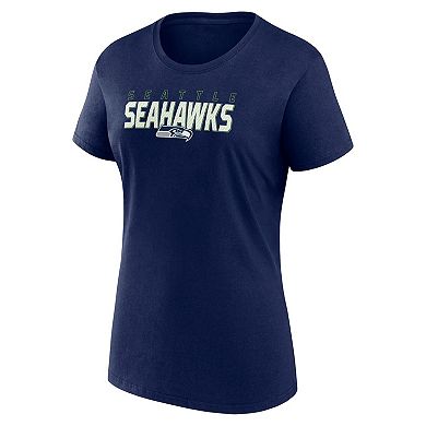 Women's Logo Athletic College Navy Seattle Seahawks Lean Cotton T-Shirt