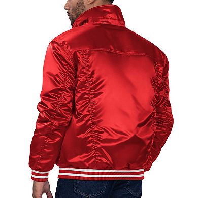 Men's Starter x Levi's Red Chicago Bulls Silver Label Trucker Satin Full-Snap Jacket