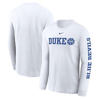 Men's Nike White Duke Blue Devils Basketball Icon Two-Hit Long Sleeve T-Shirt
