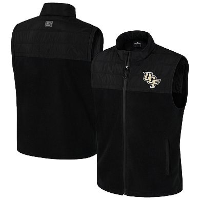 Men's Colosseum Black UCF Knights Block The Sun Full-Zip Vest
