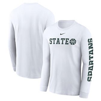 Men's Nike White Michigan State Spartans Basketball Icon Two-Hit Long Sleeve T-Shirt