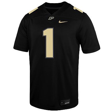 Men's Nike #1 Black Purdue Boilermakers Alternate Game Jersey