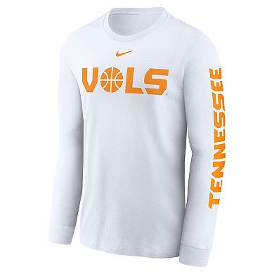 Men's Nike White Tennessee Volunteers Basketball Icon Two-Hit Long Sleeve T-Shirt