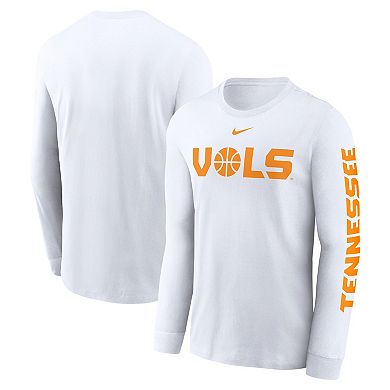 Men's Nike White Tennessee Volunteers Basketball Icon Two-Hit Long Sleeve T-Shirt