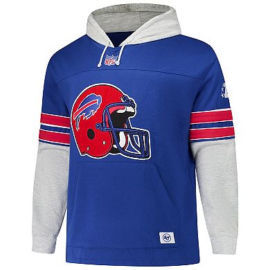 Men's '47 Royal Buffalo Bills Big & Tall Lacer Pullover Hoodie