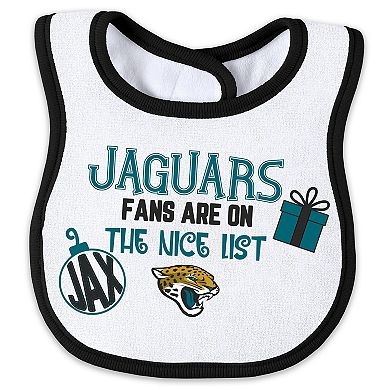 Newborn & Infant WEAR by Erin Andrews Jacksonville Jaguars Allover Print Full-Zip Sleeper & Bib Set