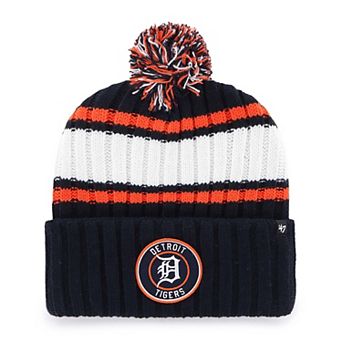 Men's '47 Navy Detroit Tigers Plateau Cuffed Knit Hat with Pom