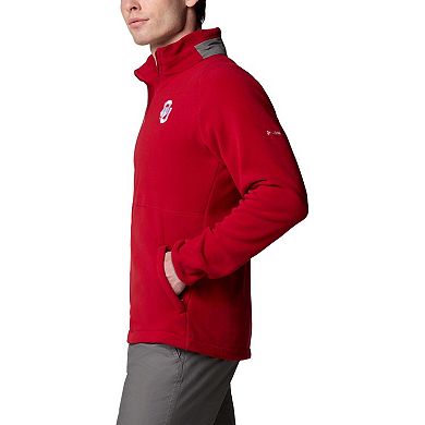 Men's Columbia Crimson Oklahoma Sooners Flanker IV Fleece Raglan Full-Zip Jacket