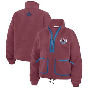 Women's WEAR by Erin Andrews Burgundy Colorado Avalanche Polar Fleece Half-Zip Jacket