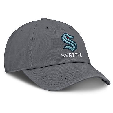 Men's Fanatics Charcoal Seattle Kraken Washed Adjustable Hat