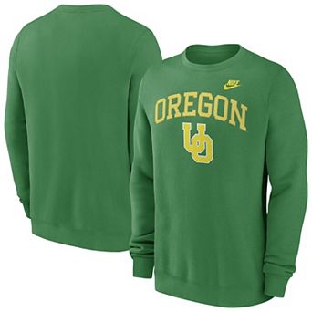 Men's Nike Green Oregon Ducks Legacy Classic Tackle Twill Embroidered Arch Over Logo Pullover Sweatshirt