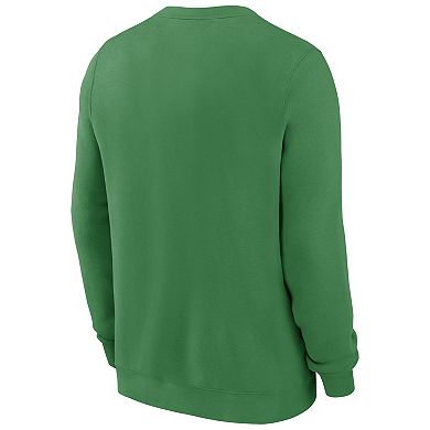 Men's Nike Green Oregon Ducks Legacy Classic Tackle Twill Embroidered Arch Over Logo Pullover Sweatshirt