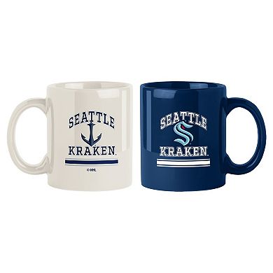 Seattle Kraken 2-Pack 15oz. Checkered Wordmark Mug Set