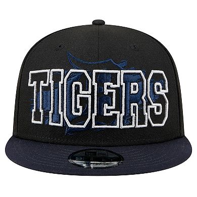 Men's New Era Black Detroit Tigers Splatter 9FIFTY Snapback Hat