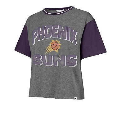 Women's '47 Gray Phoenix Suns Rise Clubhouse Ziggy Color Block T-Shirt
