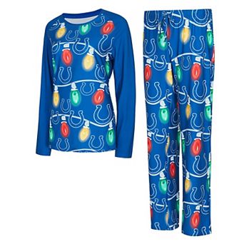 Women's Concepts Sport Indianapolis Colts Garland Knit Raglan Long Sleeve T-Shirt & Pants Set