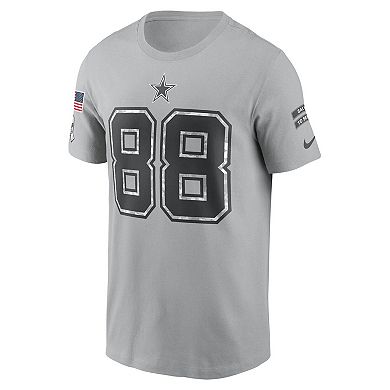 Men's Nike CeeDee Lamb Gray Dallas Cowboys 2024 Salute To Service Name & Number T-Shirt
