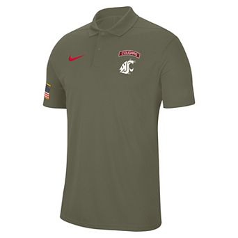 Men's Nike Olive Washington State Cougars Military Appreciation Tour Performance Polo