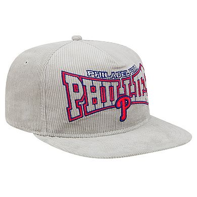 Men's New Era Gray Philadelphia Phillies Corduroy Golfer Snapback Hat