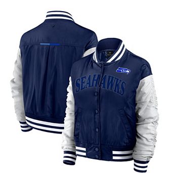 Women's Fanatics College Navy Seattle Seahawks Elements Wave Full-Snap Jacket