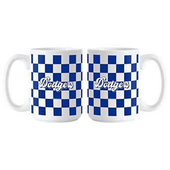 Los Angeles Dodgers 2-Pack 15oz. Checkered Wordmark Mug Set