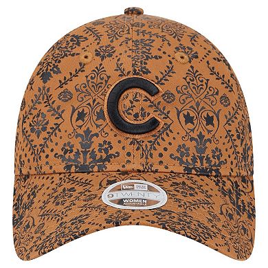 Women's New Era Brown Chicago Cubs Vintage Deco 9TWENTY Adjustable Hat