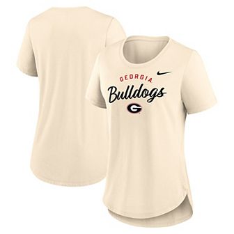 Women's Nike Tan Georgia Bulldogs Script Logo Tri-Blend T-Shirt