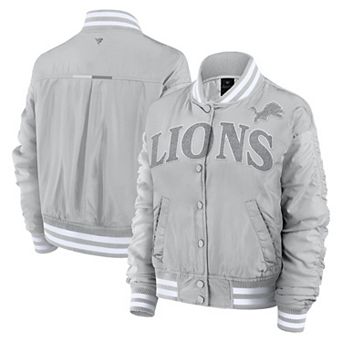 Women's Fanatics Gray Detroit Lions Elements Wave Full-Snap Jacket